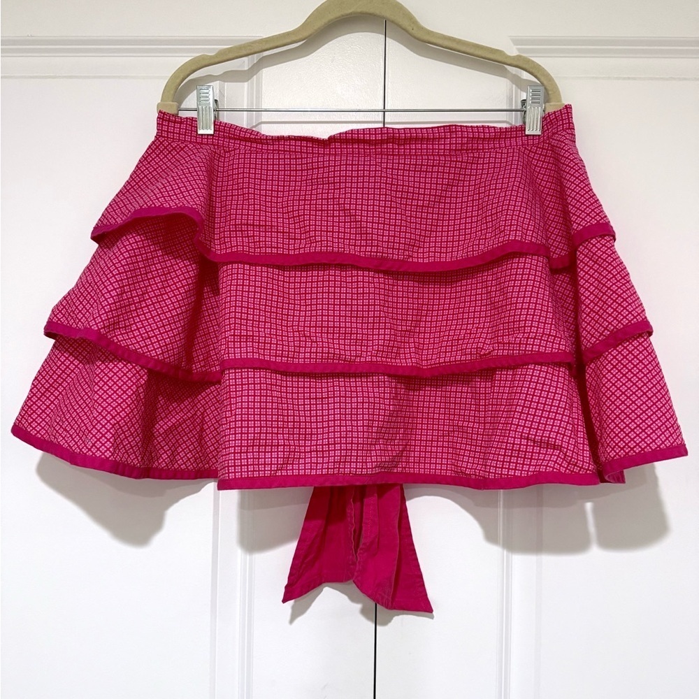 Pink Ruffled Women's Cotton Apron